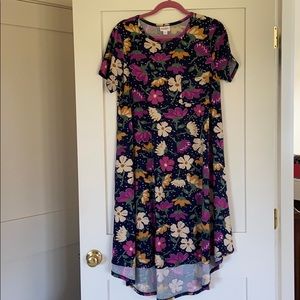 EUC navy floral hi/lo dress